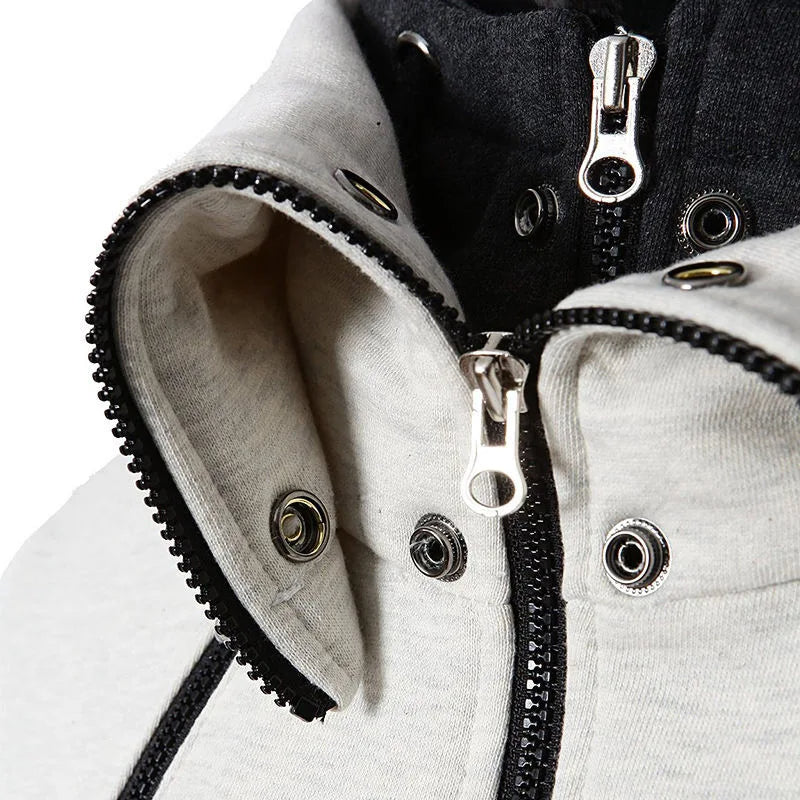 Men's Jacket with Hood and High Collar 