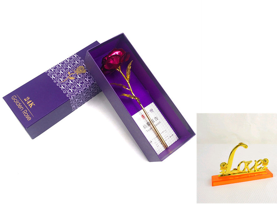 Roses 24K Lumineuses, Couleur Or