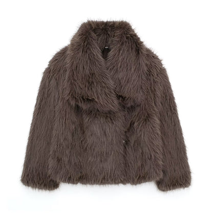 Manteau d'hiver en peluche épais à la mode pour femme