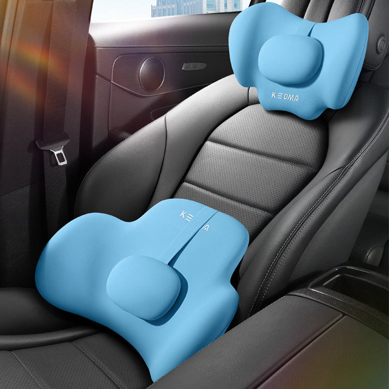 Coussin lombaire cou & dos 3D avec mousse pour voiture