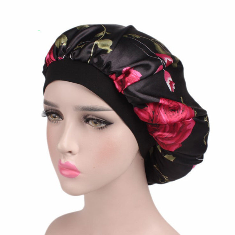 Bonnet de nuit en satin élastique