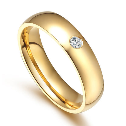 Bague pour couple or en acier inoxydable