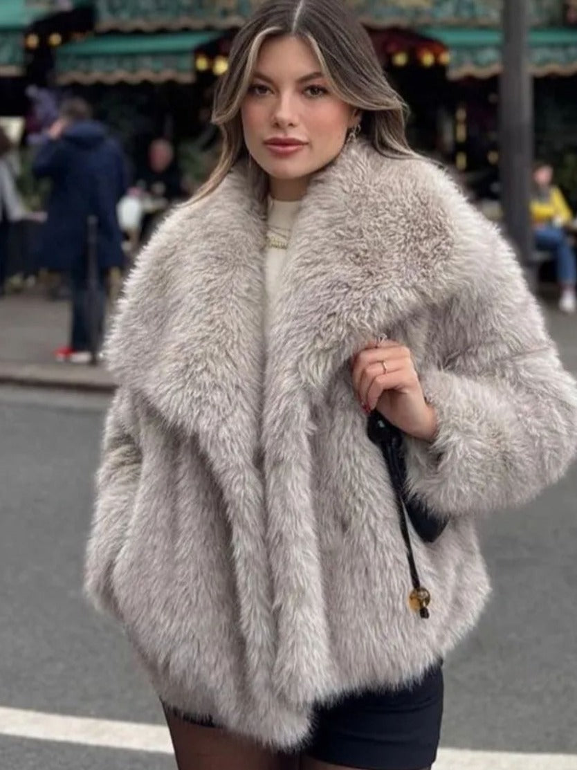 Manteau d'hiver en peluche épais à la mode pour femme