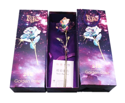 Roses 24K Lumineuses, Couleur Or