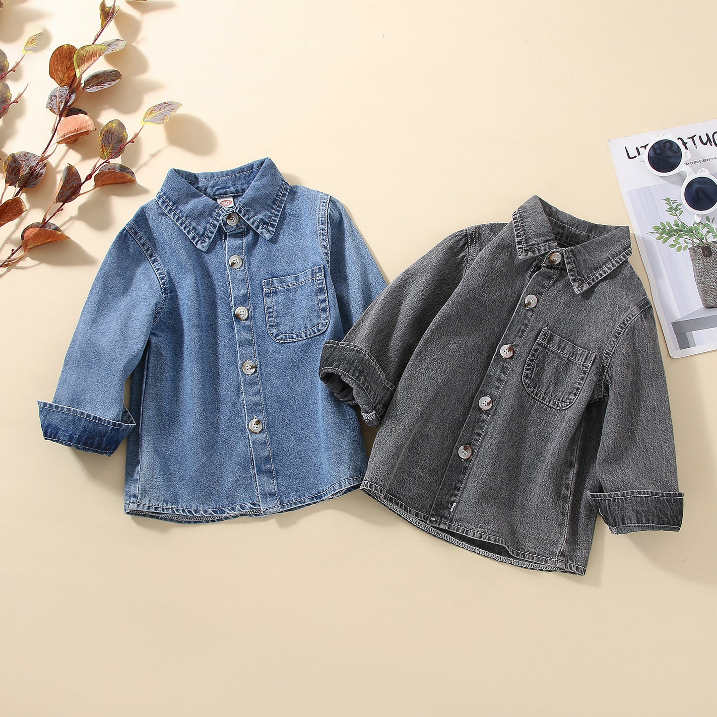 Veste en jean à simple boutonnage sans capuche pour garçon