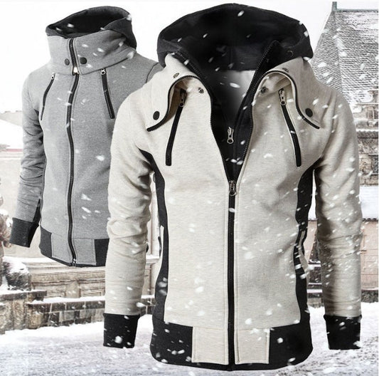 Men's Jacket with Hood and High Collar 