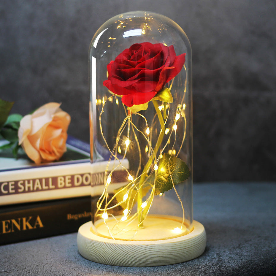 Rose Fleur En Verre LED Lumière De Noël Décoration