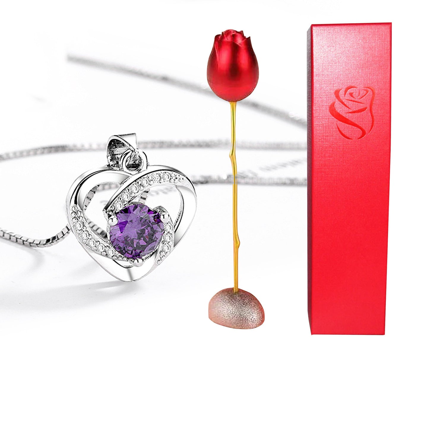 Cadeau de Saint Valentin en forme de coeur, pendentif