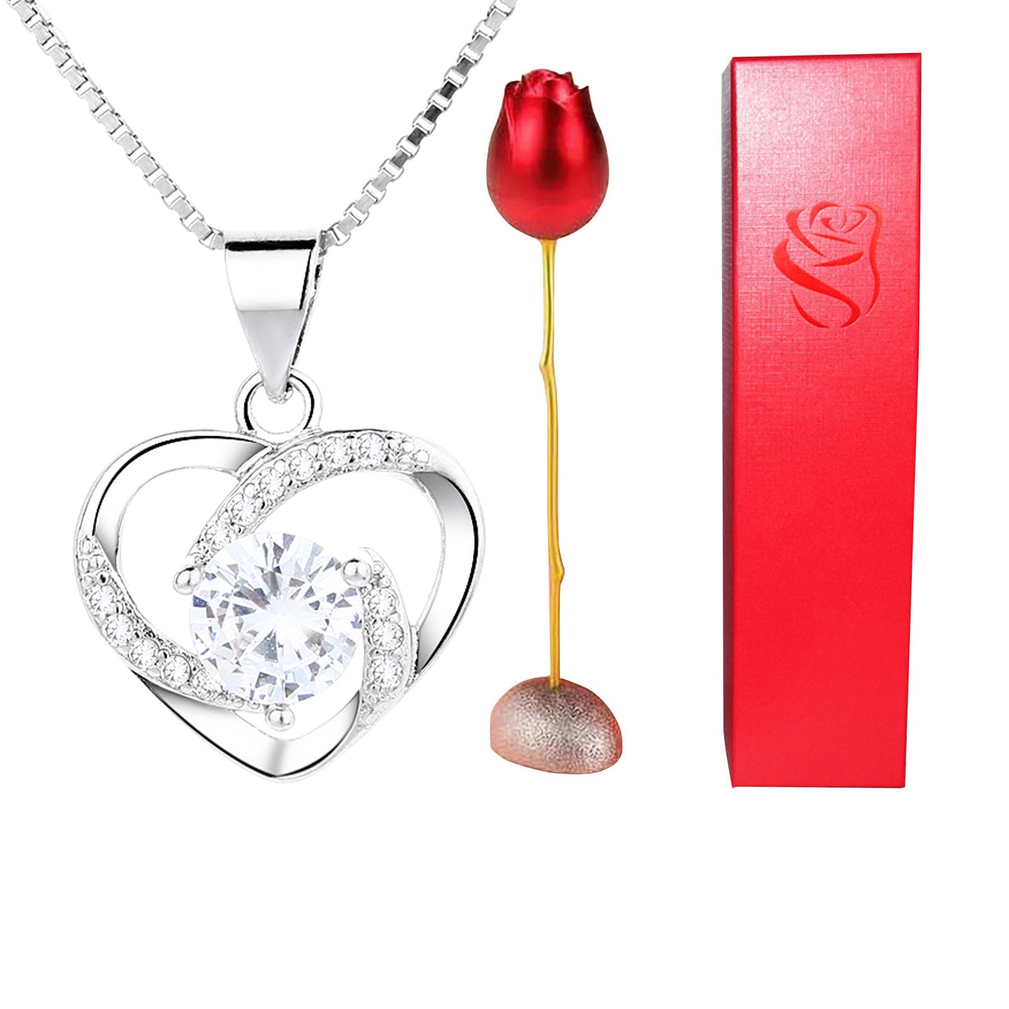 Cadeau de Saint Valentin en forme de coeur, pendentif