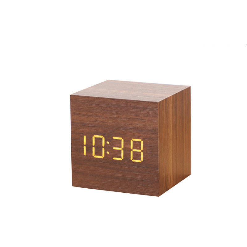 Horloge LED En Bois , Montre de Table Numérique