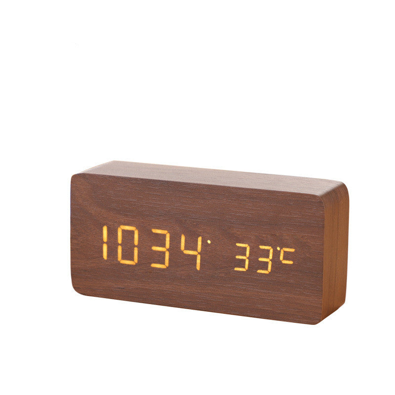 Horloge LED En Bois , Montre de Table Numérique