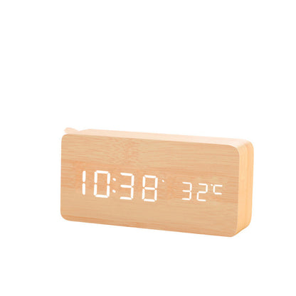 Horloge LED En Bois , Montre de Table Numérique