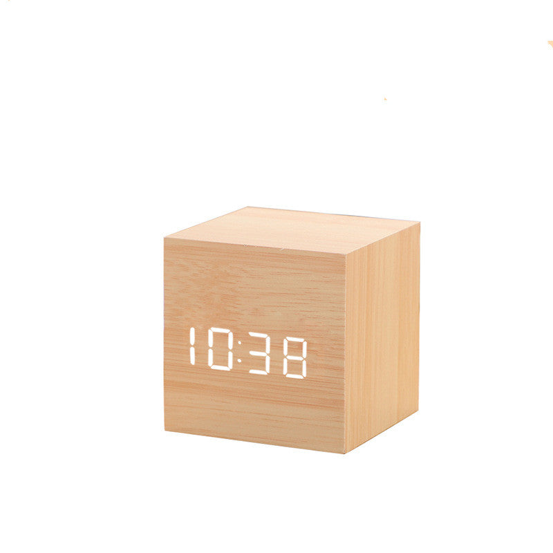 Horloge LED En Bois , Montre de Table Numérique