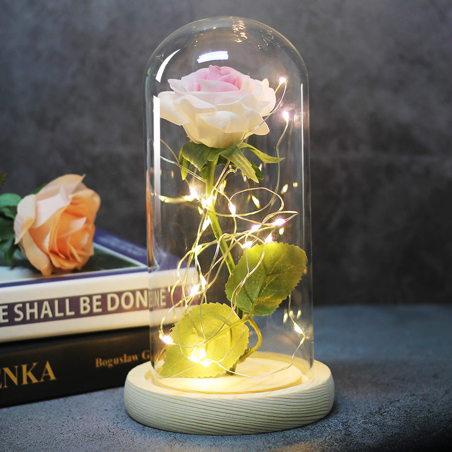 Rose Fleur En Verre LED Lumière De Noël Décoration