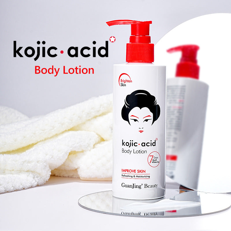 Lotion pour le corps acide kojic hydratante et éclaircissante