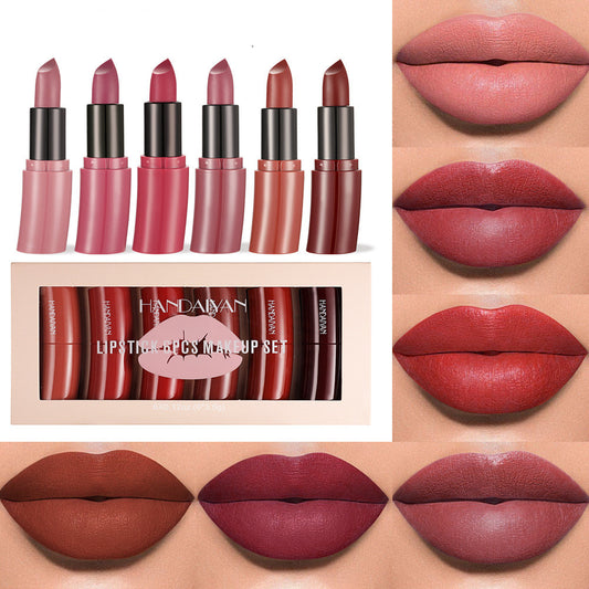 Rouge à lèvres incurvé mat 6pcs