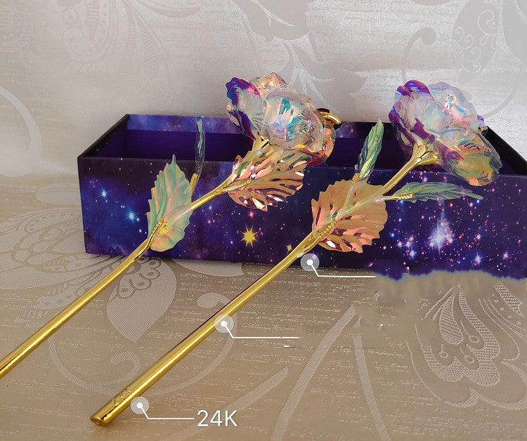 Roses 24K Lumineuses, Couleur Or