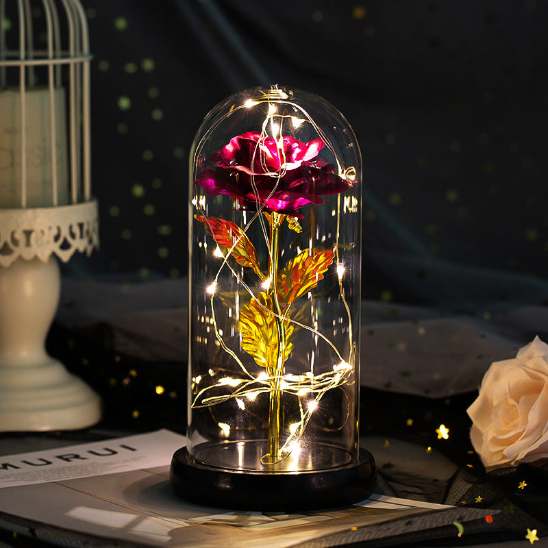 Rose Fleur En Verre LED Lumière De Noël Décoration