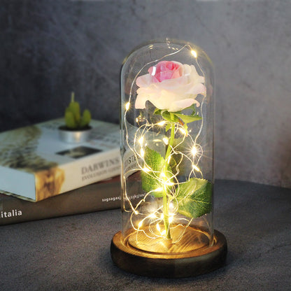 Rose Fleur En Verre LED Lumière De Noël Décoration