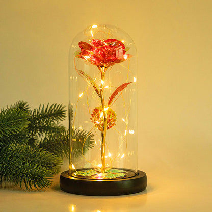 Rose Fleur En Verre LED Lumière De Noël Décoration