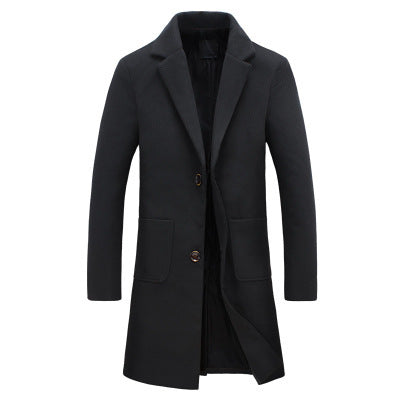 Men's Mid-Length Wool Coat