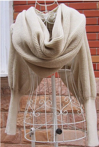 Mixed Cashmere Scarf Sweater