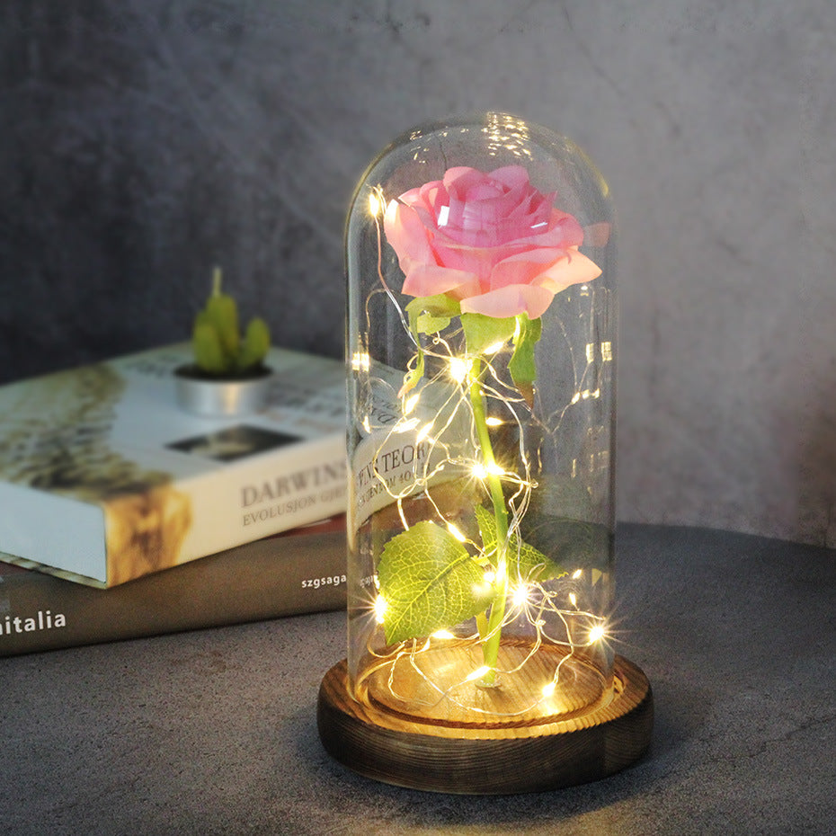 Rose Fleur En Verre LED Lumière De Noël Décoration