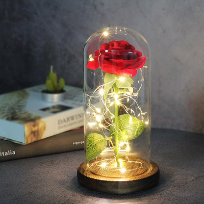 Rose Fleur En Verre LED Lumière De Noël Décoration