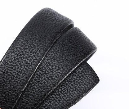 Ceinture d'affaires automatique à boucle en cuir pour hommes