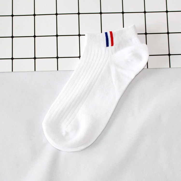 Chaussettes minces en coton blanc absorbant la sueur 5 paires