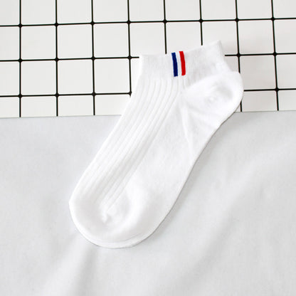 Chaussettes minces en coton blanc absorbant la sueur 5 paires