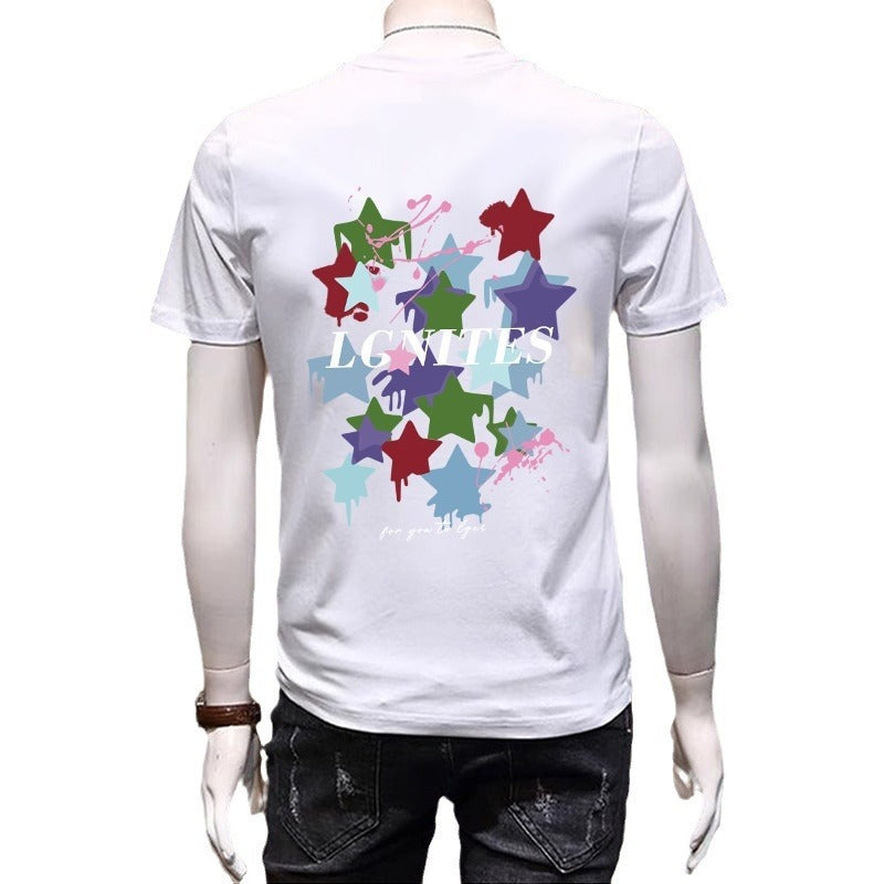 T-shirt rétro en coton grande taille pour homme