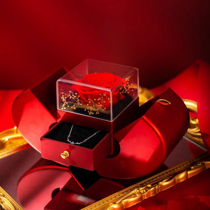 Boîte à bijoux de mode rouge pomme