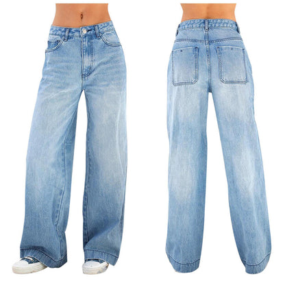 Jeans taille haute,  jambes larges