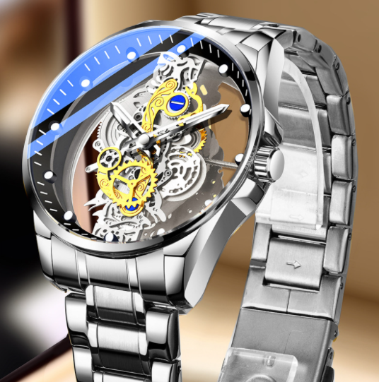 Montre Automatique Hommes de Double-face Squelette