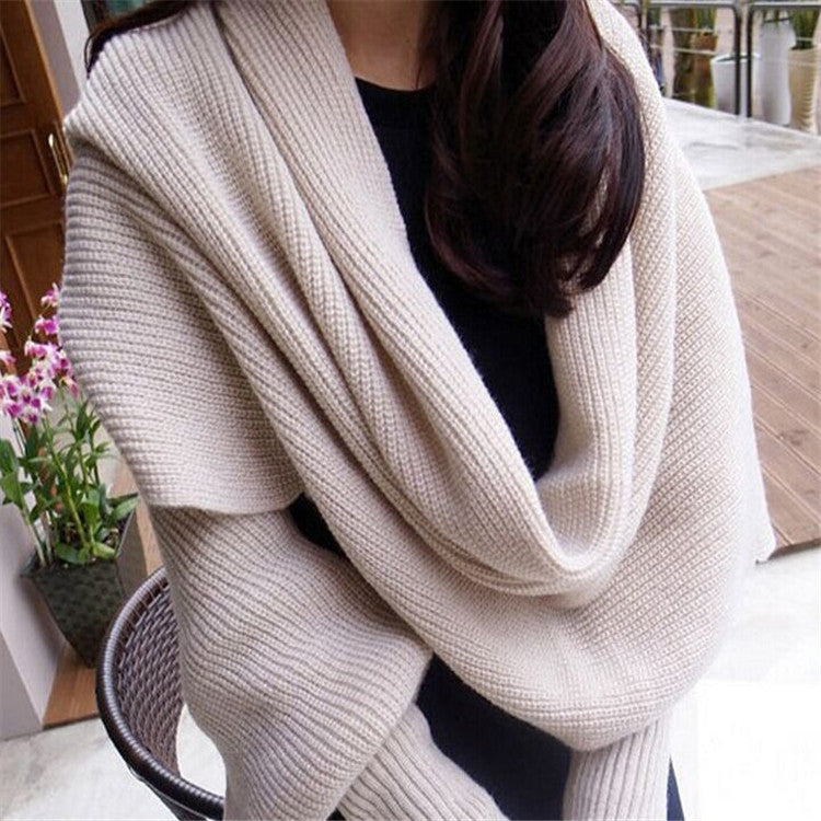 Mixed Cashmere Scarf Sweater