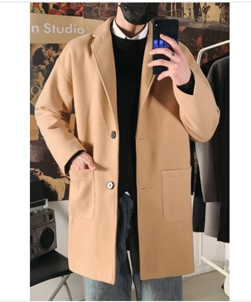 Men's Mid-Length Wool Coat