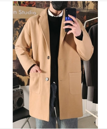 Men's Mid-Length Wool Coat