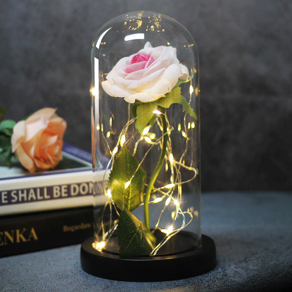 Rose Fleur En Verre LED Lumière De Noël Décoration