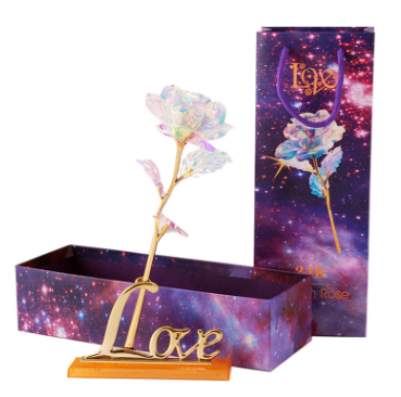 Roses 24K Lumineuses, Couleur Or