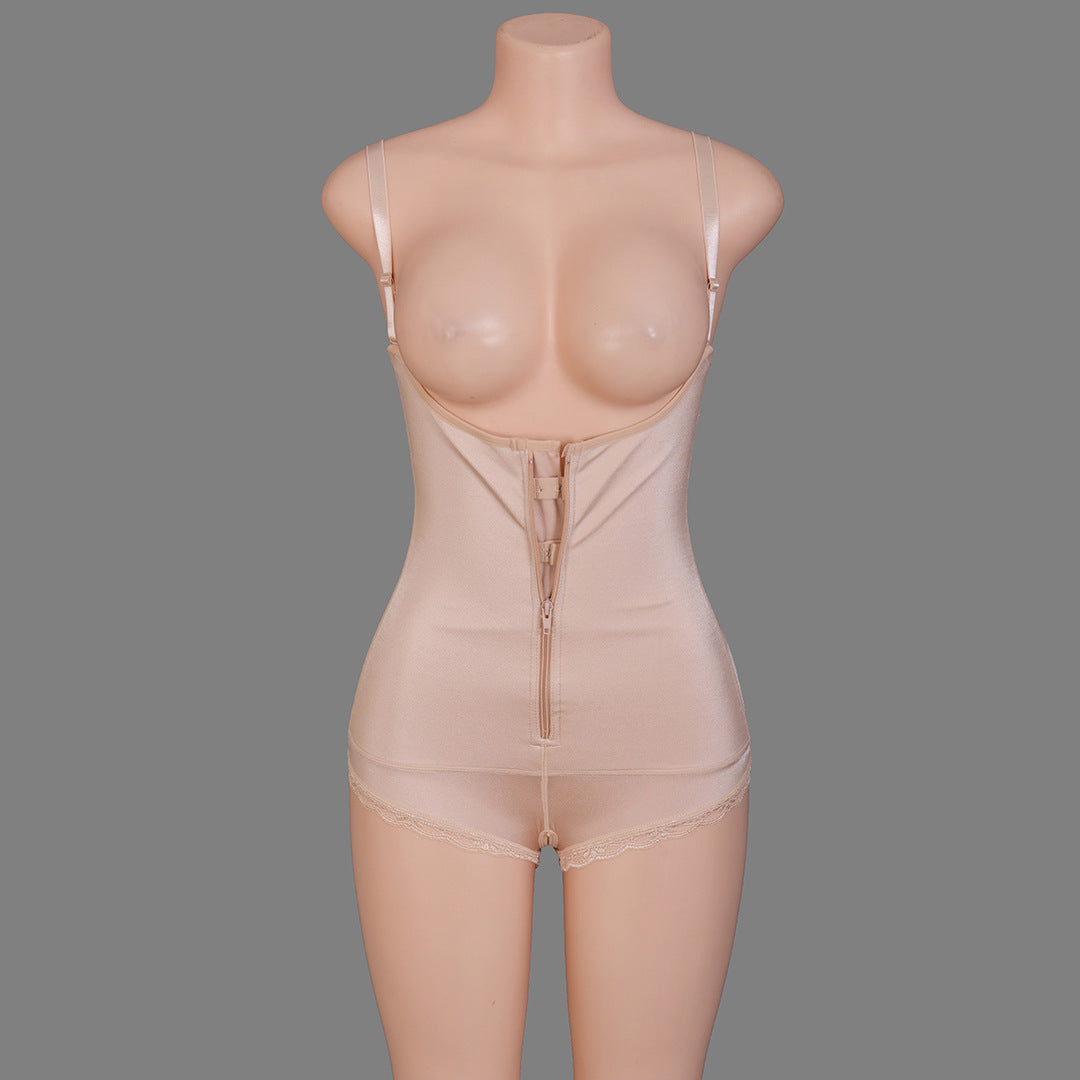 Shapewear une pièce à fermeture éclair, ventre plat