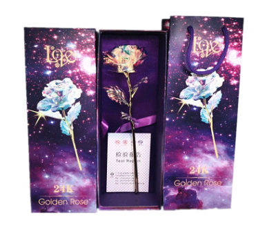 Roses 24K Lumineuses, Couleur Or