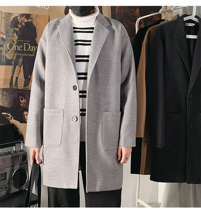 Men's Mid-Length Wool Coat