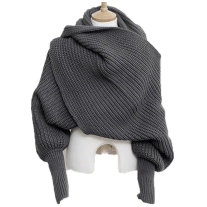 Mixed Cashmere Scarf Sweater