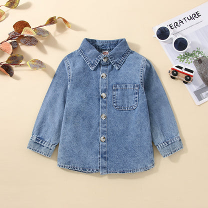 Veste en jean à simple boutonnage sans capuche pour garçon