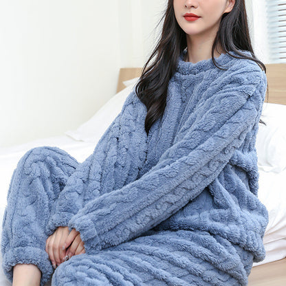 Winter pajamas for home solid color M/F