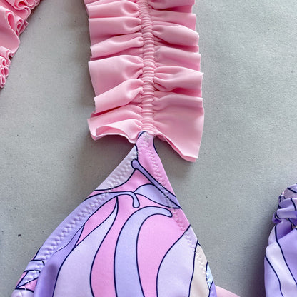 Maillot de bain bikini plissé