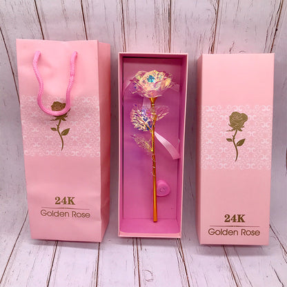 Roses 24K Lumineuses, Couleur Or