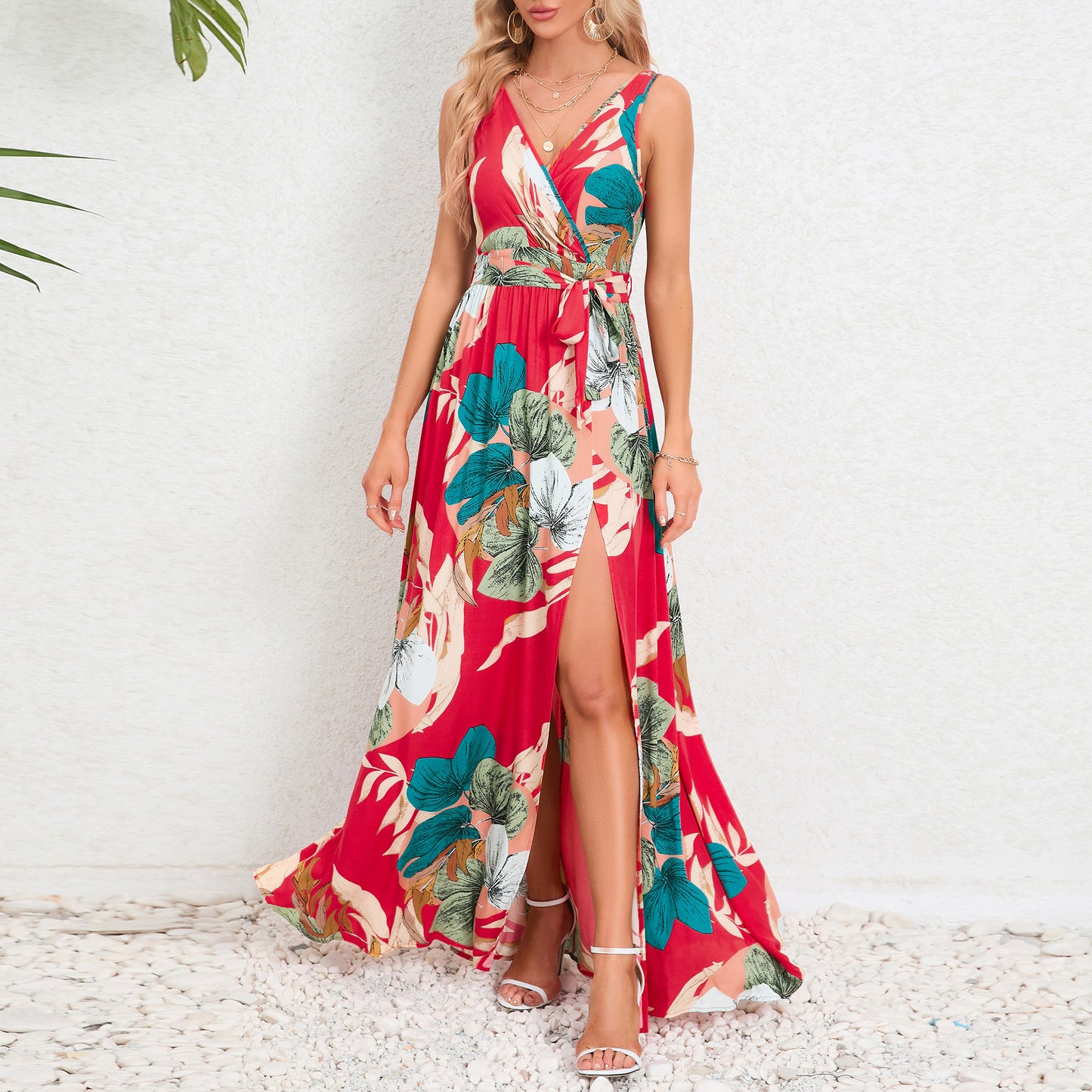 Robe longue à imprimé Floral