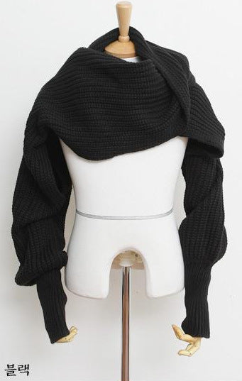 Mixed Cashmere Scarf Sweater